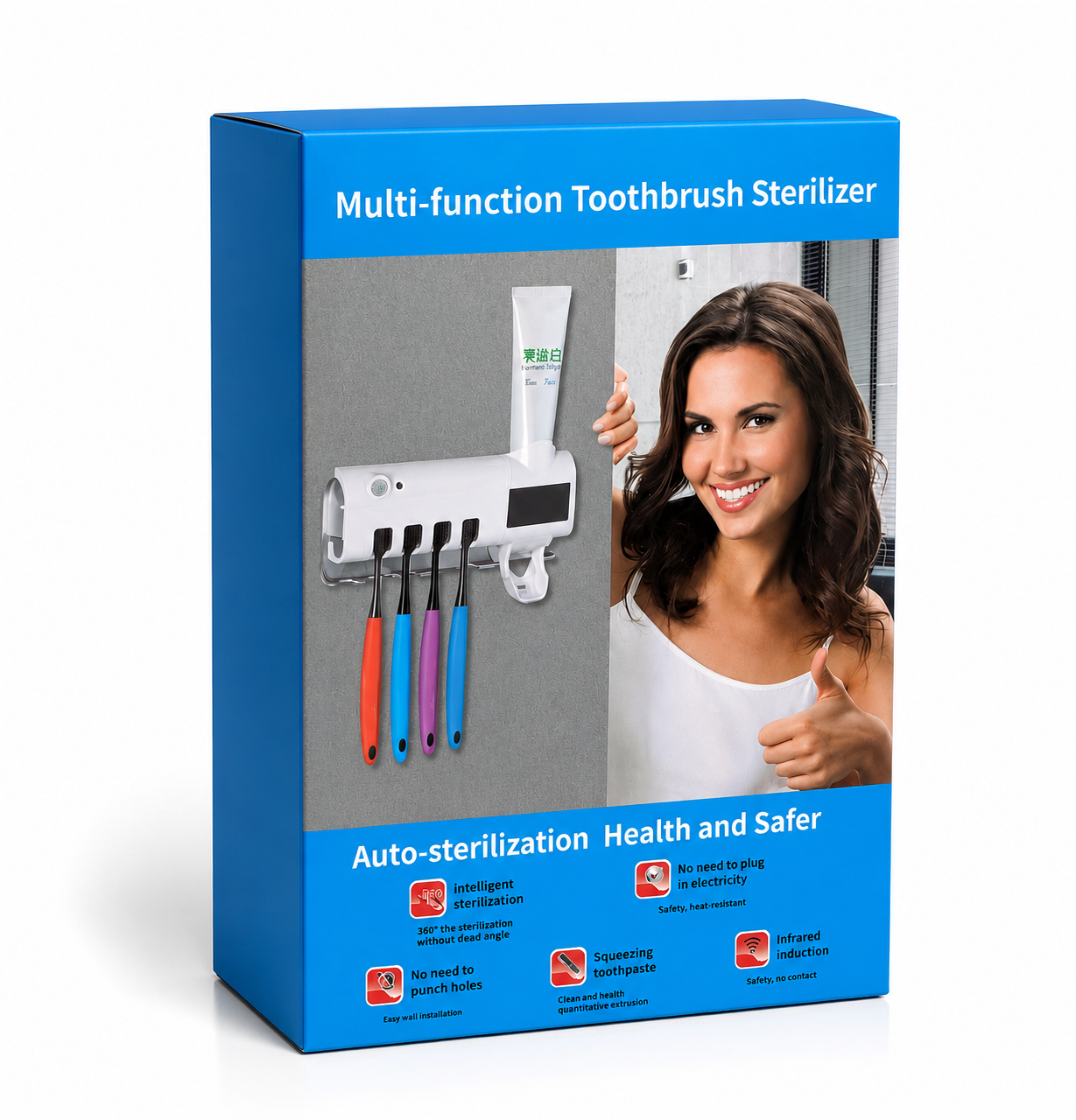 Porta-cepillo dental, Dispensador automático de crema y Esterilizador UV