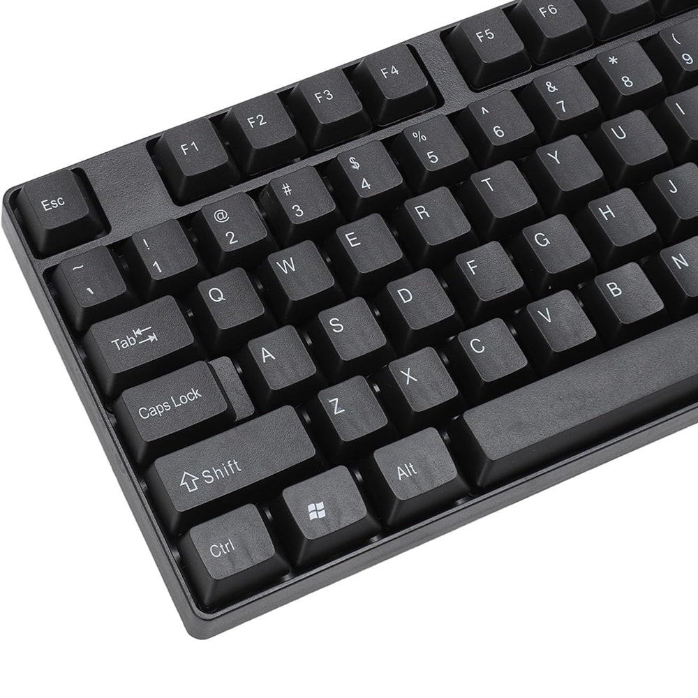 Teclado de computadora con cable USB, teclado básico, negro