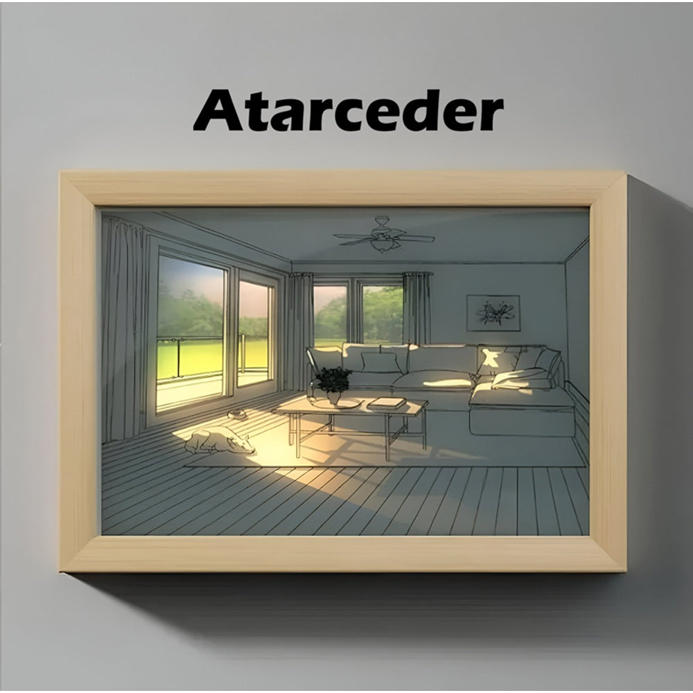 Cuadro de pintura digital de pared con luz LED, con tres iluminaciones, perro tomando el sol