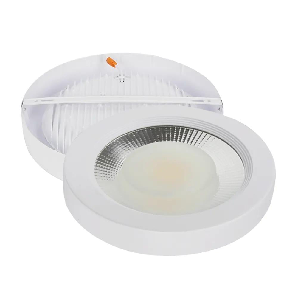 Lámpara LED superficial de panel redondo, 18W, luz blanca
