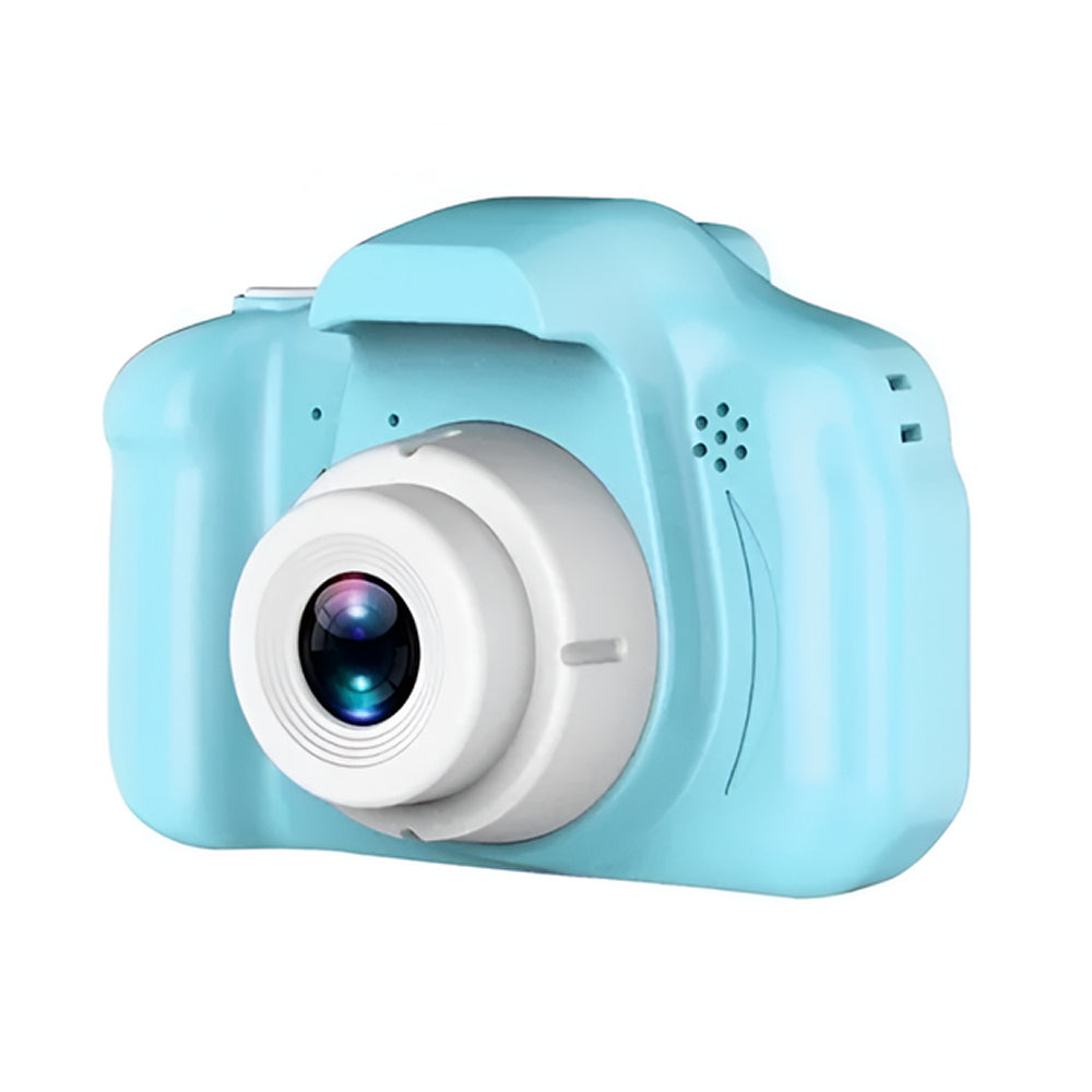 Cámara para niños portátil con pantalla a color de 2 pulgadas, azul