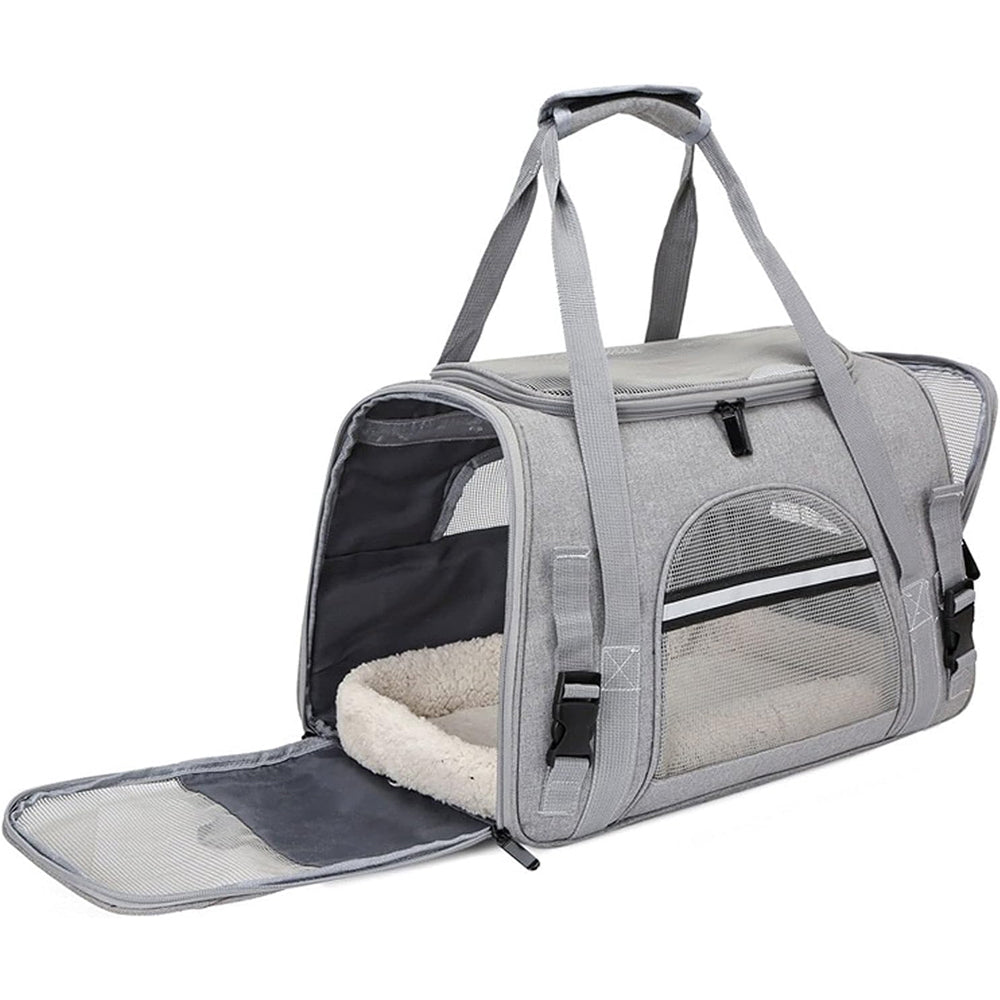 Bolso de transporte para mascotas con malla transpirable y cojín suave