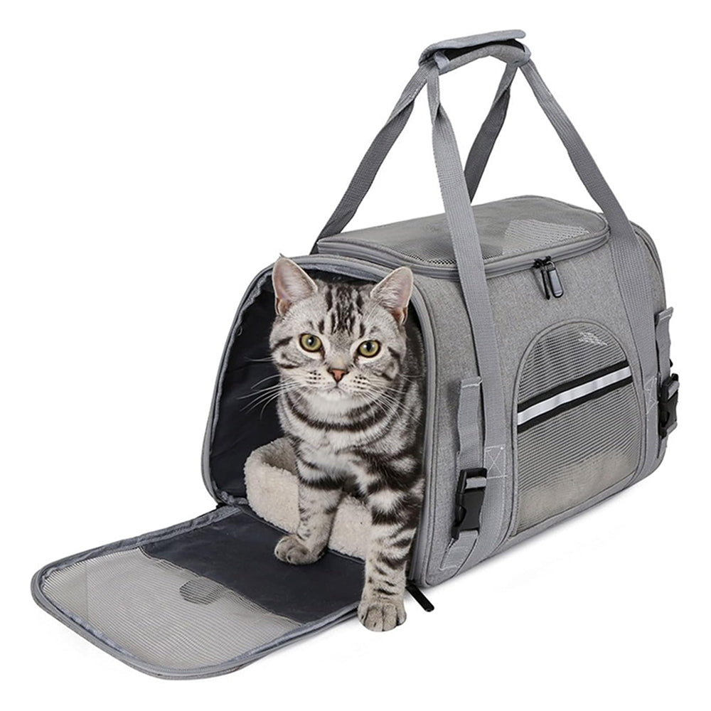 Bolso de transporte para mascotas con malla transpirable y cojín suave