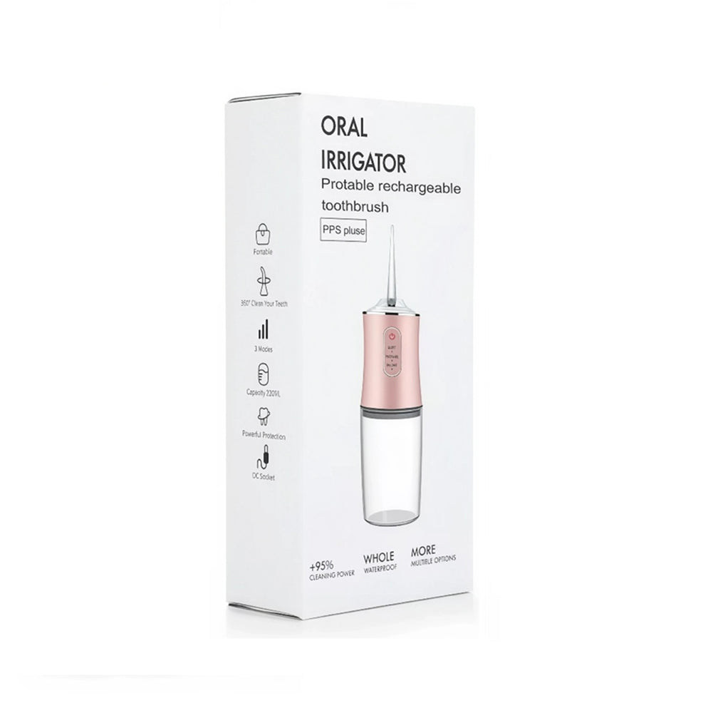 Irrigador bucal recargable portátil, USB, limpiador dental con depósito de agua de 220ml