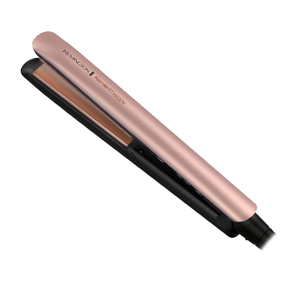 Plancha alisadora Remington keratin therapy, dorada