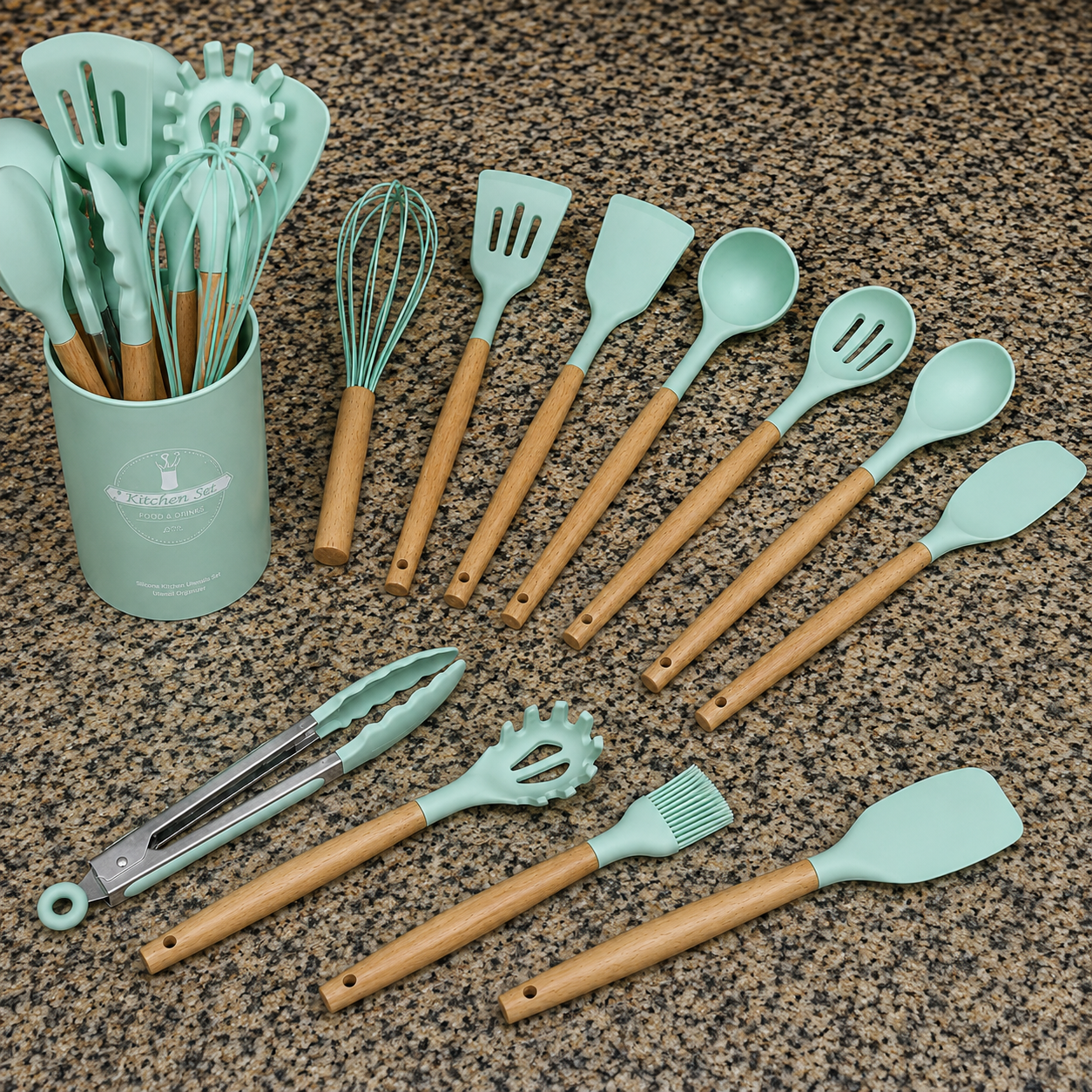 Set de utensilios de cocina de silicón - 12 piezas
