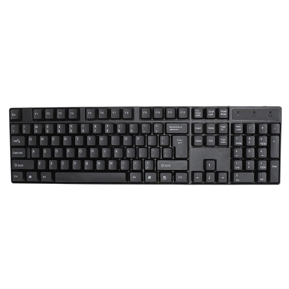 Teclado de computadora con cable USB, teclado básico, negro