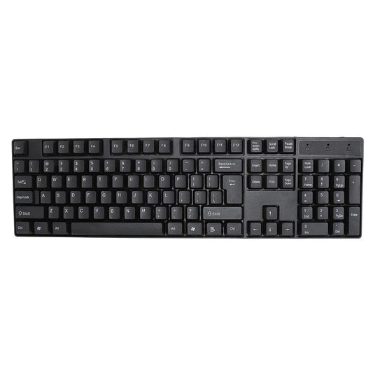Teclado de computadora con cable USB, teclado básico, negro