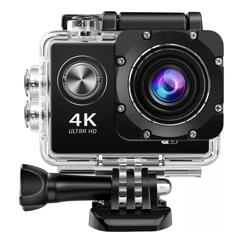 Cámara de acción 4k 30fps, cámara deportiva tipo GO PRO, color negro