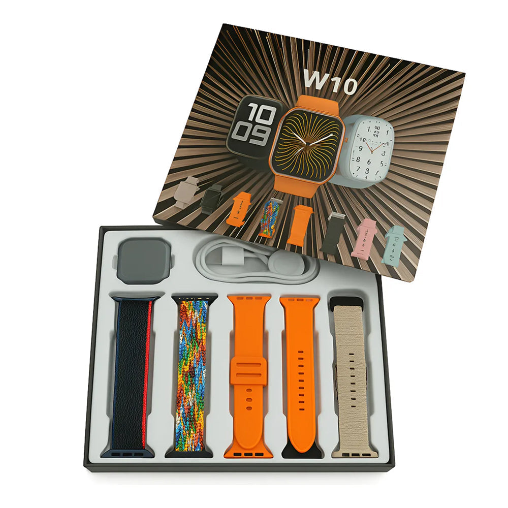 Smartwatch W10 con 10 correas, compatible con Android 5.0+ y iOS 9.0+, Bluetooth