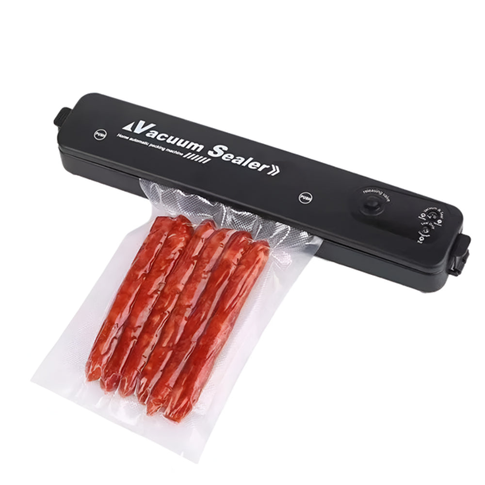 Máquina selladora de bolsas al vacío para alimentos, envasadora de alimentos, color negro
