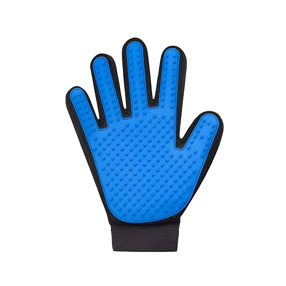 Guante removedor de pelos de mascotas, guante masajeador, color azul