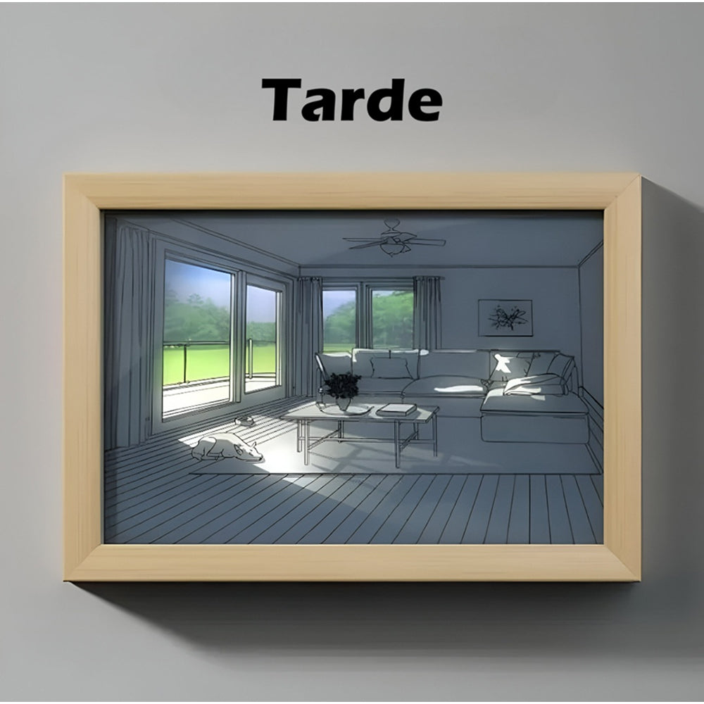 Cuadro de pintura digital de pared con luz LED, con tres iluminaciones, perro tomando el sol