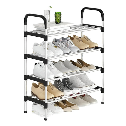 Organizador de zapatos de cuatro niveles para 12 pares, tamaño mediano