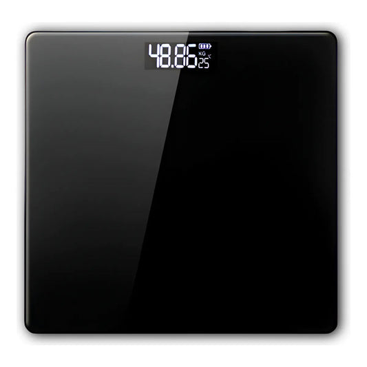 Báscula digital para peso corporal, pantalla LCD, negra