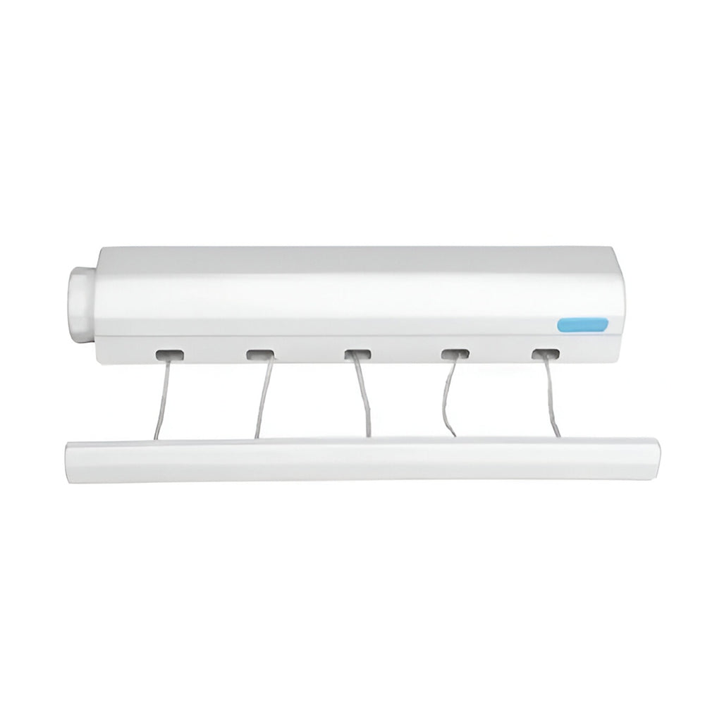 Tendedero retráctil para ropa, de 5 cuerdas, extensible, para interiores y exteriores, color blanco