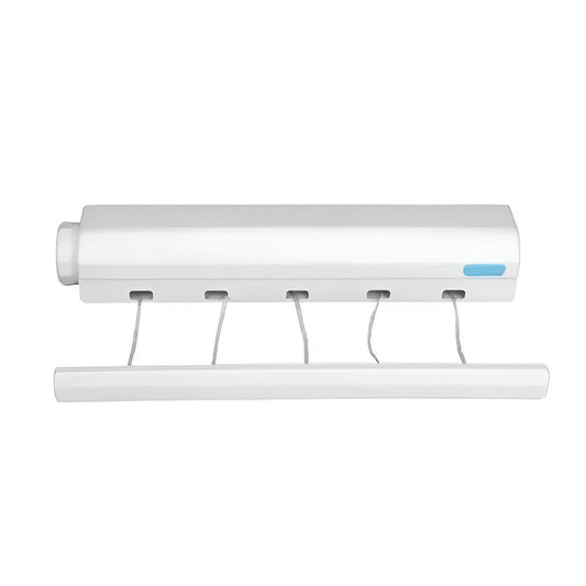 Tendedero retráctil para ropa, de 5 cuerdas, extensible, para interiores y exteriores, color blanco