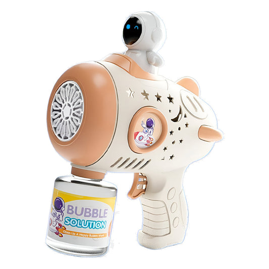 Pistola para hacer burbujas de jabón y jugar al aire libre, para niños, diseño espacial