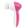 Cepillo limpiador facial eléctrico 5 en 1 de 2 velocidades, color rosa