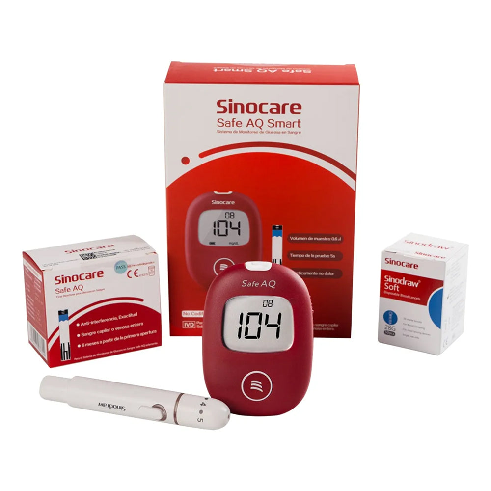 Glucometro digital Sinocare Safe Aq Smart, medidor de glucosa en sangre