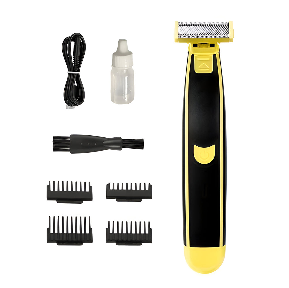 Máquina de afeitar profesional, recargable, para la cara y el cuerpo, amarillo/negro