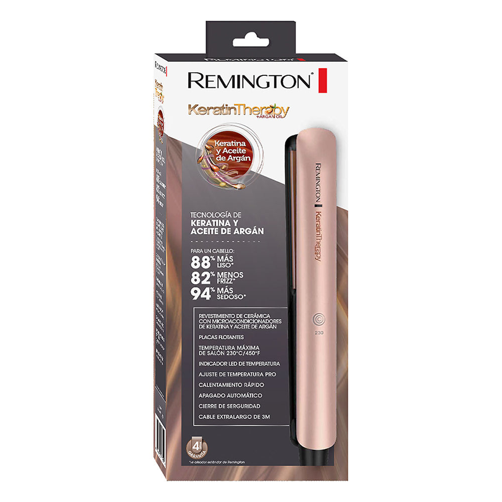 Plancha alisadora Remington keratin therapy, dorada