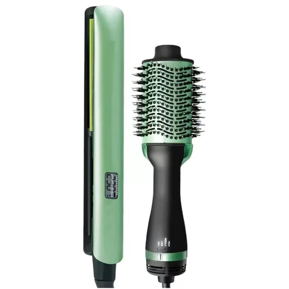 Cepillo secador y plancha de cabello, aguacate con macadamia