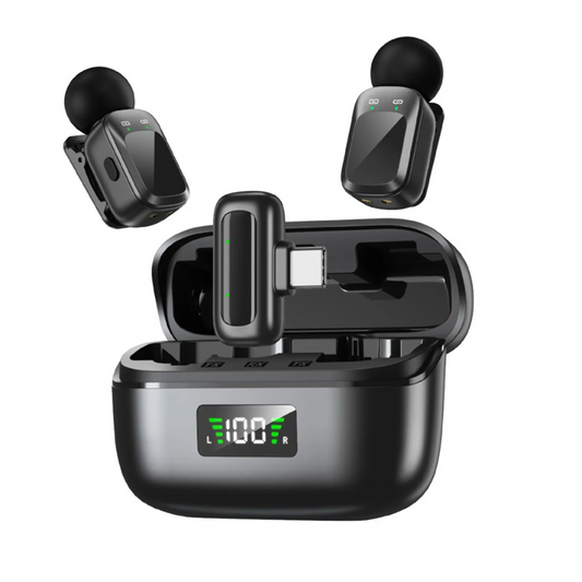Microfono Inalámbrico Mini 8, lavalier 2.4G, negro