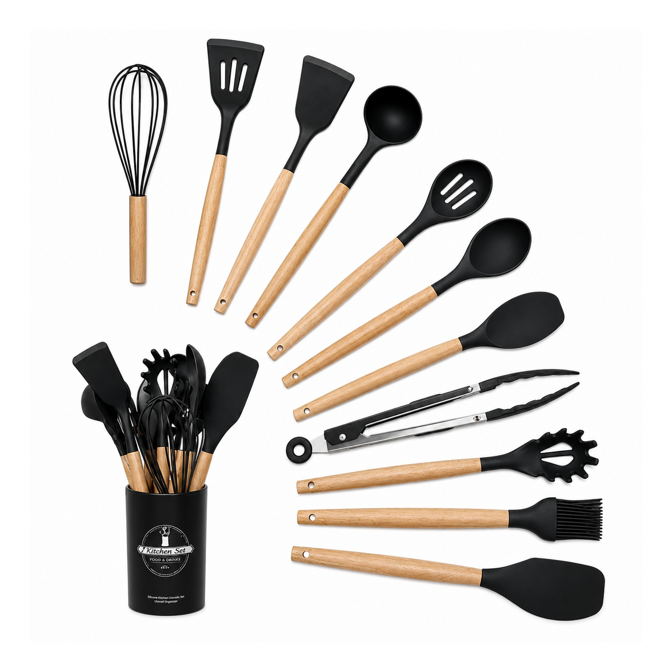 Set de utensilios de cocina de silicón - 12 piezas