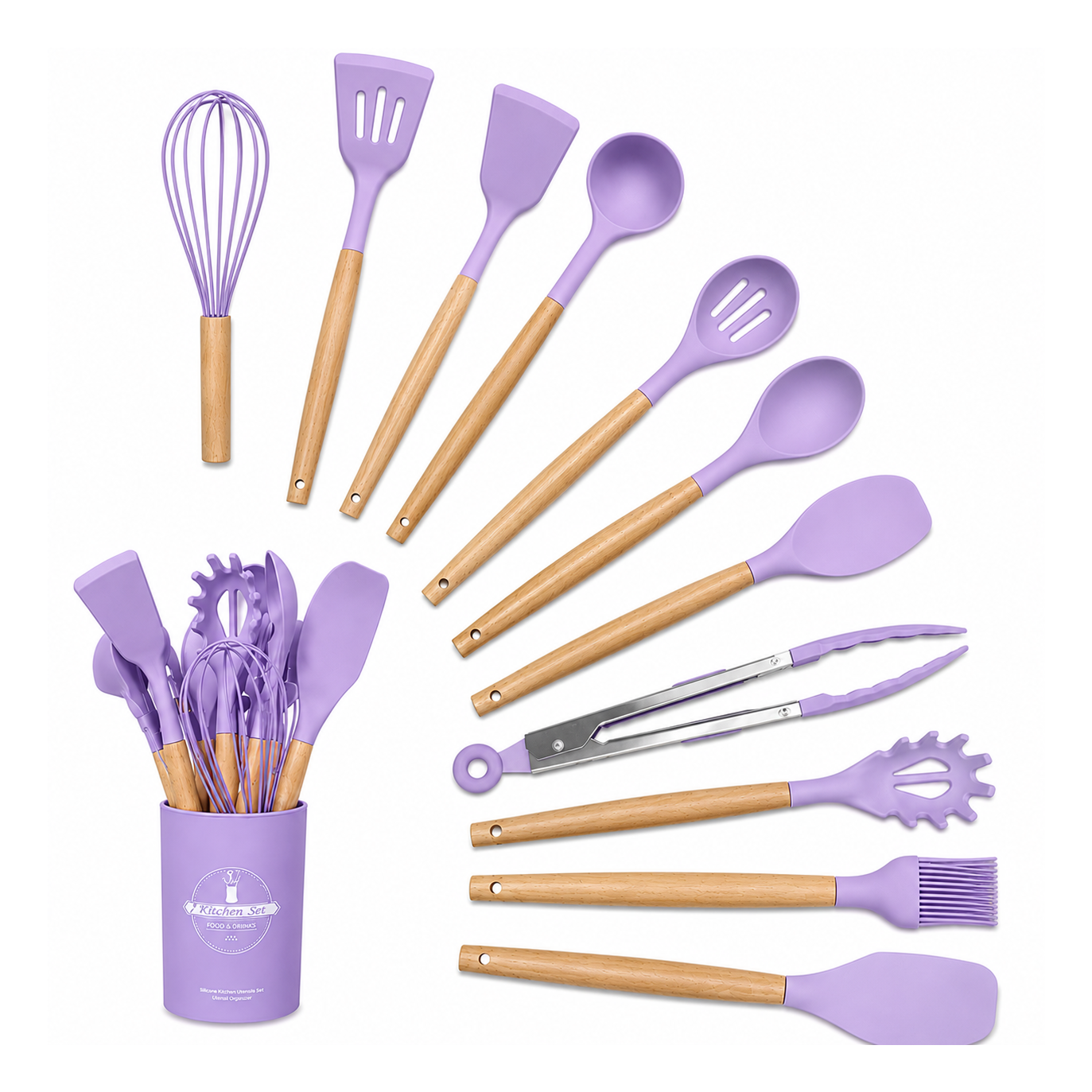 Set de utensilios de cocina de silicón - 12 piezas